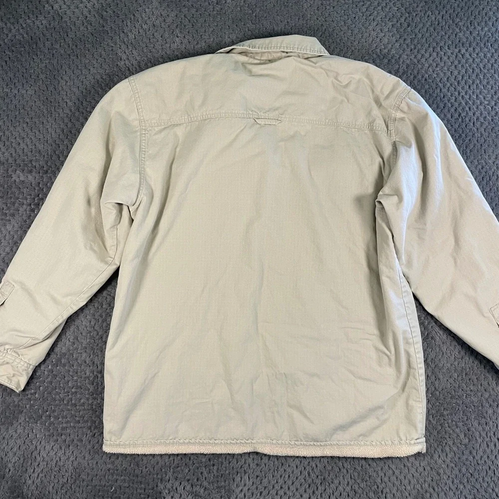 Levi's Sherpa Lined Beige Trucker Jacket Size Large Khaki Casual Shacket - Picture 5 of 10